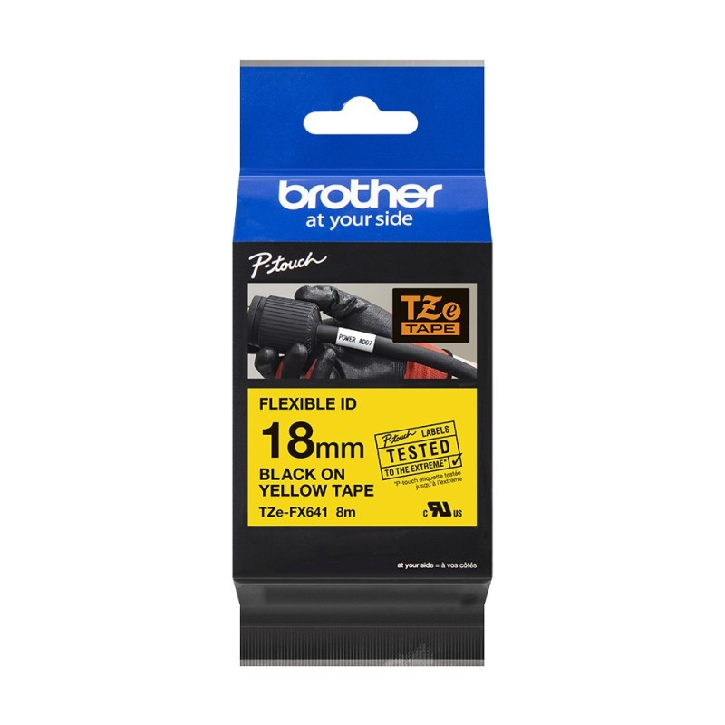 Brother TZE-FX641 nastro per etichettatrice Nero su giallo TZ