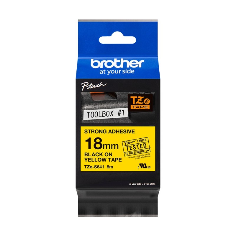 Brother TZE-S641 nastro per etichettatrice Nero su giallo TZ