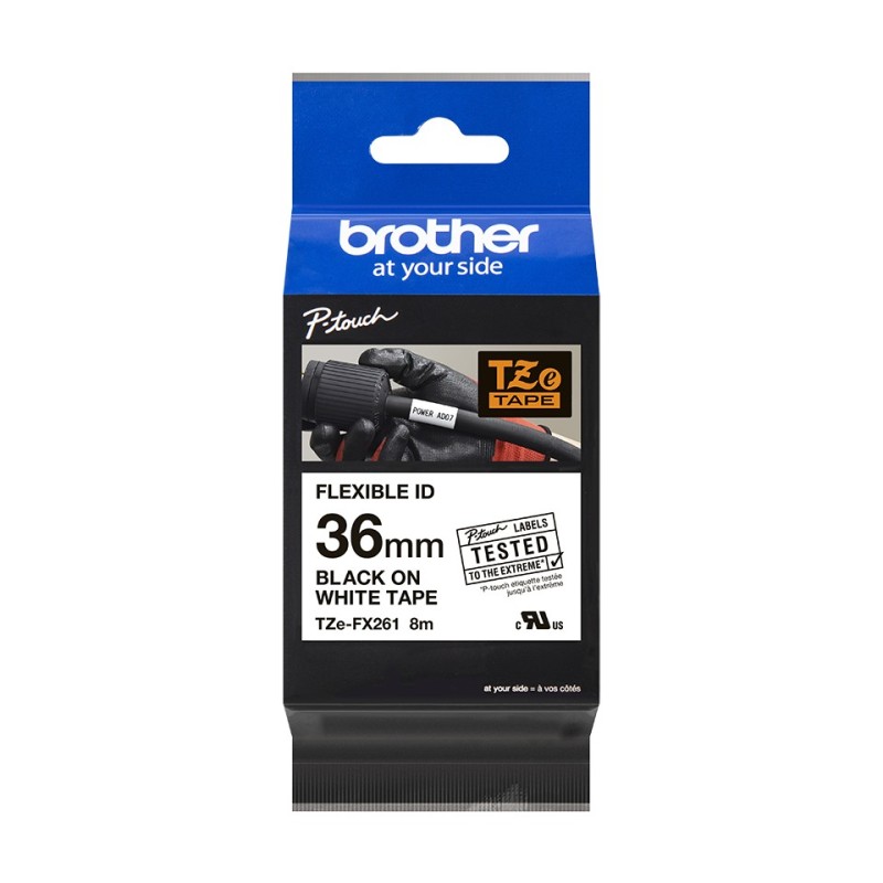 Brother TZE-FX261 nastro per etichettatrice Nero su bianco