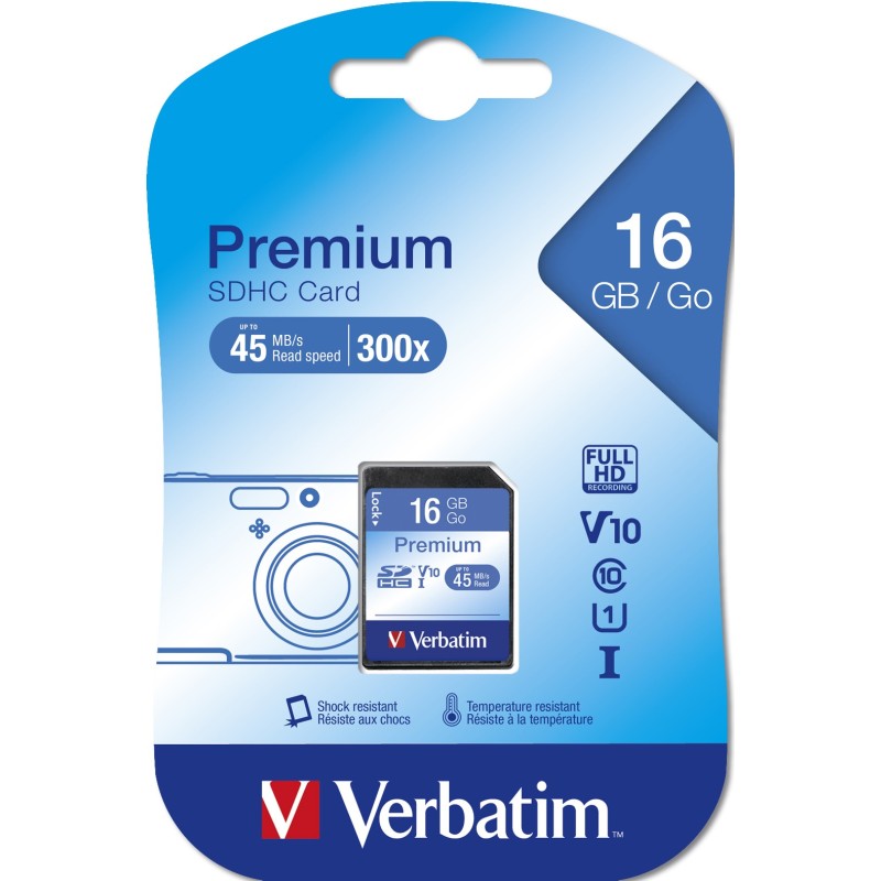 Verbatim Premium 16 GB SDHC Classe 10