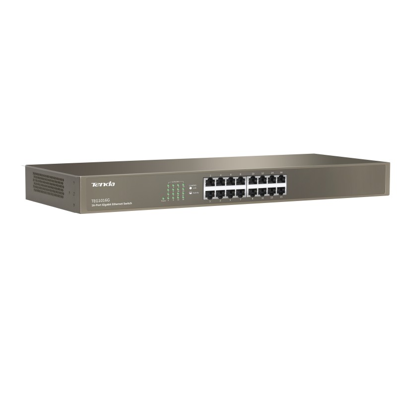 Tenda TEG1016G switch di rete Non gestito Gigabit Ethernet (10 100 1000) 1U Blu