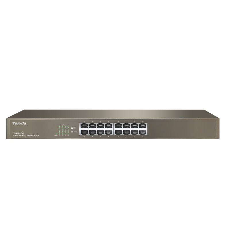 Tenda TEG1016G switch di rete Non gestito Gigabit Ethernet (10 100 1000) 1U Blu