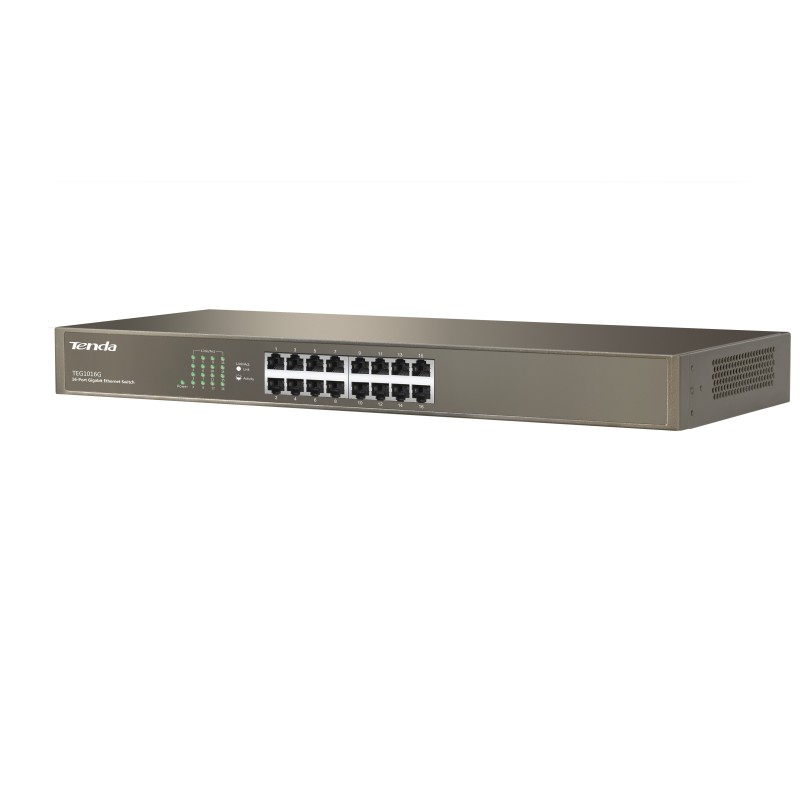 Tenda TEG1016G switch di rete Non gestito Gigabit Ethernet (10 100 1000) 1U Blu