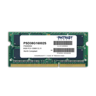 Patriot Memory 8GB PC3-12800 memoria 1 x 8 GB DDR3 1600 MHz