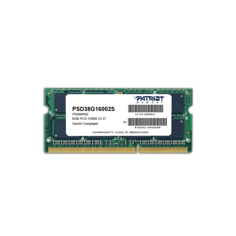 Patriot Memory 8GB PC3-12800 memoria 1 x 8 GB DDR3 1600 MHz