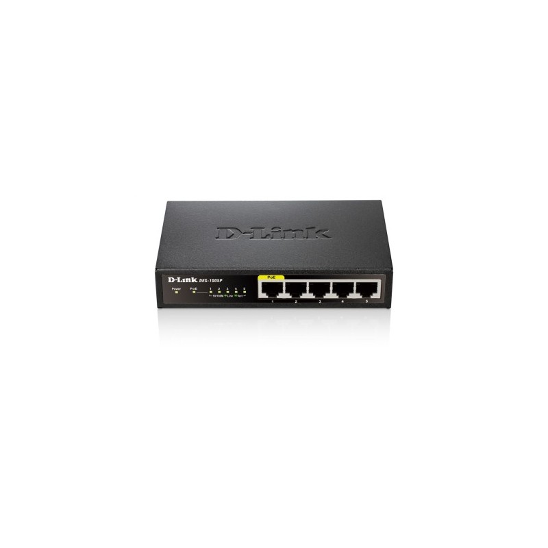 D-Link DES-1005P switch di rete Non gestito Supporto Power over Ethernet (PoE) Nero