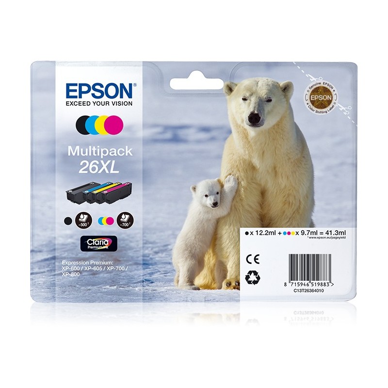 Epson Polar bear Multipack 26XL (4 colori XL   NCMG)