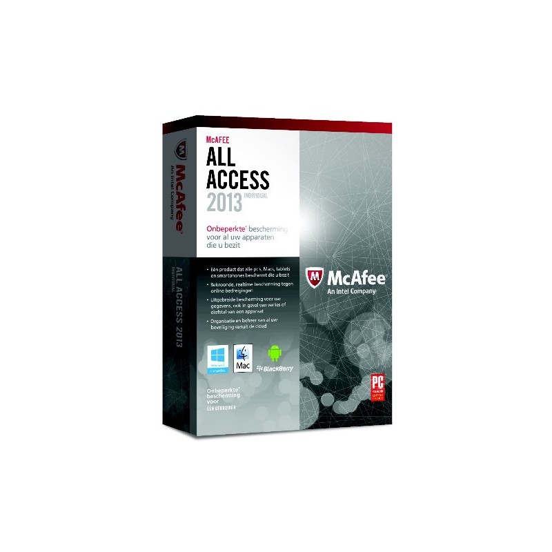 McAfee All Access 2013 Individual - Package completo ( 1 anno ) - 1 ut Sicurezza antivirus Base ITA 1 licenza e 1 anno i