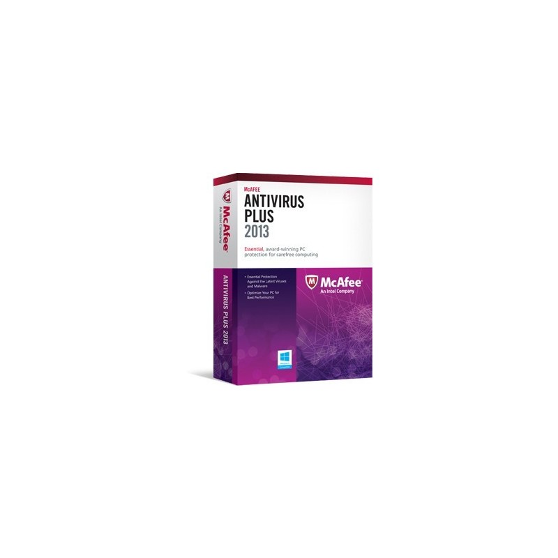 McAfee AntiVirus Plus 2013, 3u, DEU, FRE, ITA, ENG Sicurezza antivirus Tedesca, Inglese, Francese, ITA 3 licenza e