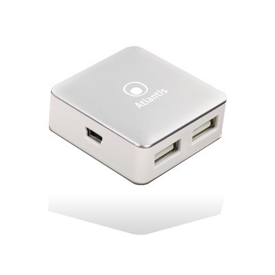 Atlantis Land TravelHub ARGO 480 Mbit s Alluminio, Bianco
