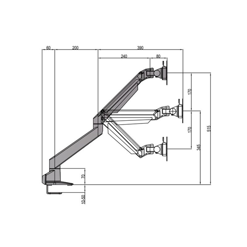 ITB MB7174 supporto da tavolo per Tv a schermo piatto 81,3 cm (32") Nero Scrivania