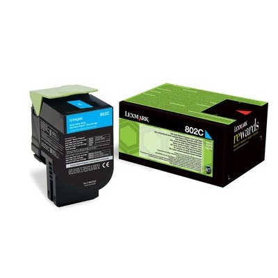 Lexmark 802C cartuccia toner 1 pz Originale Ciano