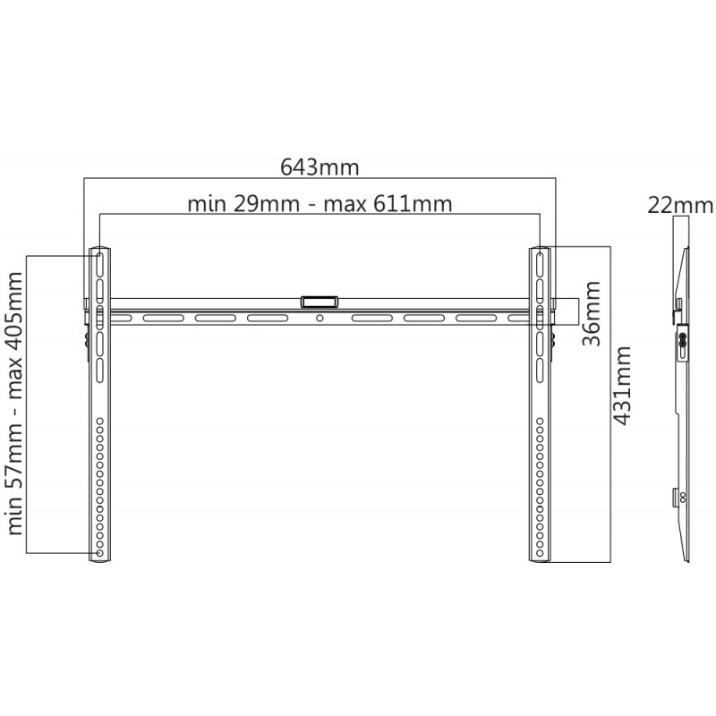 nuovaVideosuono LCD008 Supporto TV a parete 177,8 cm (70") Nero