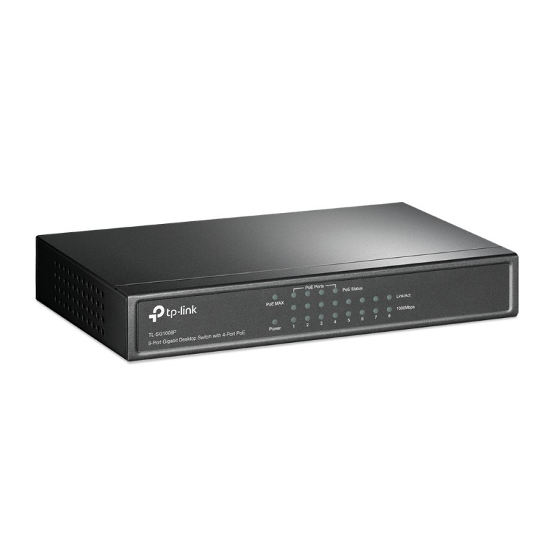 TP-Link TL-SG1008P switch di rete Non gestito Gigabit Ethernet (10 100 1000) Supporto Power over Ethernet (PoE) Nocciola