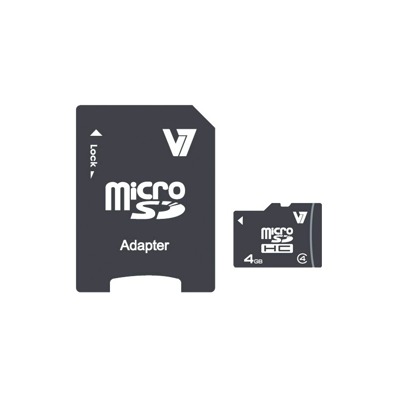 V7 Micro Scheda SDHC Classe 4 DA 4GB + Adattatore