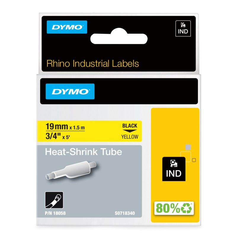 DYMO Etichette per tubi termoretraibili IND - 19mm x 1,5m