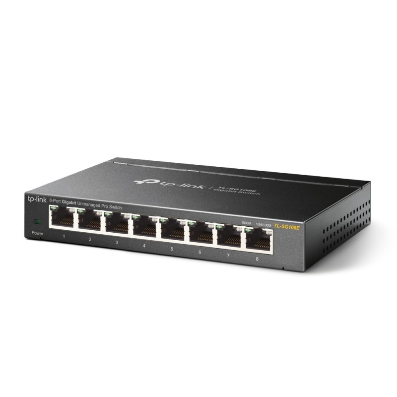 TP-Link TL-SG108E switch di rete Gestito L2 Gigabit Ethernet (10 100 1000) Nero