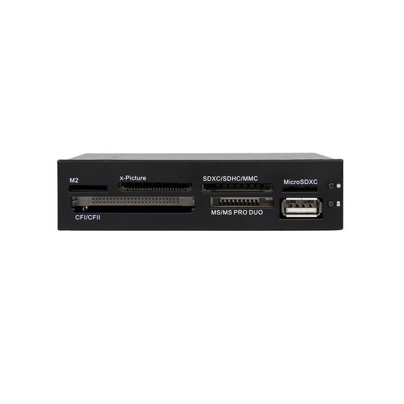 StarTech.com Lettore per schede di memoria multimediali USB 2.0 22 in 1 alloggiamento frontale 3,5'' - colore nero