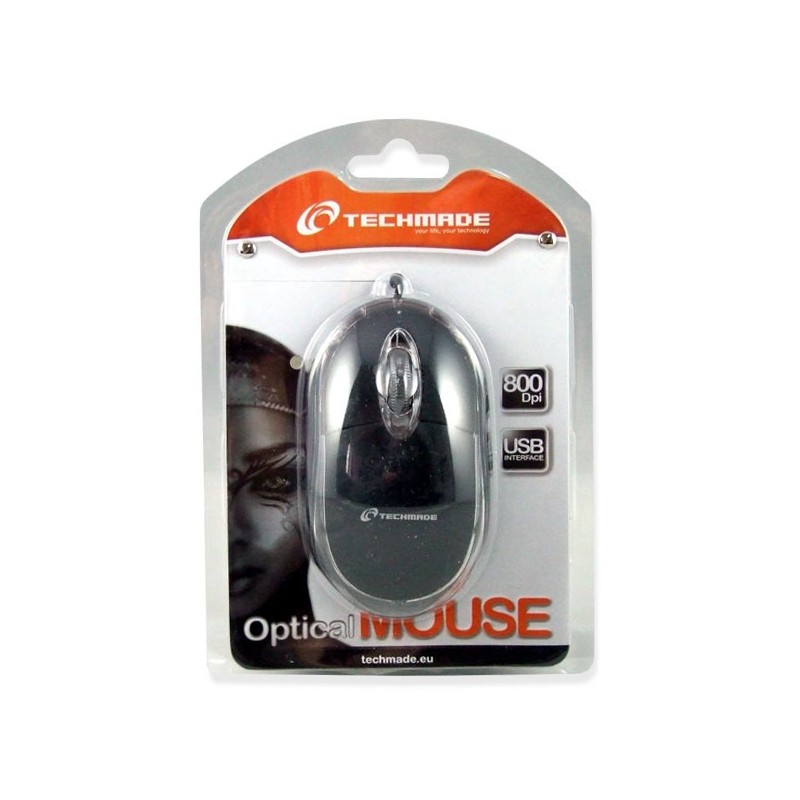 Techmade TM-2023 mouse Ambidestro USB tipo A Ottico 800 DPI