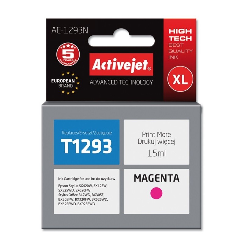 Activejet AE-1293N cartuccia d'inchiostro 1 pz Compatibile Resa elevata (XL) Magenta