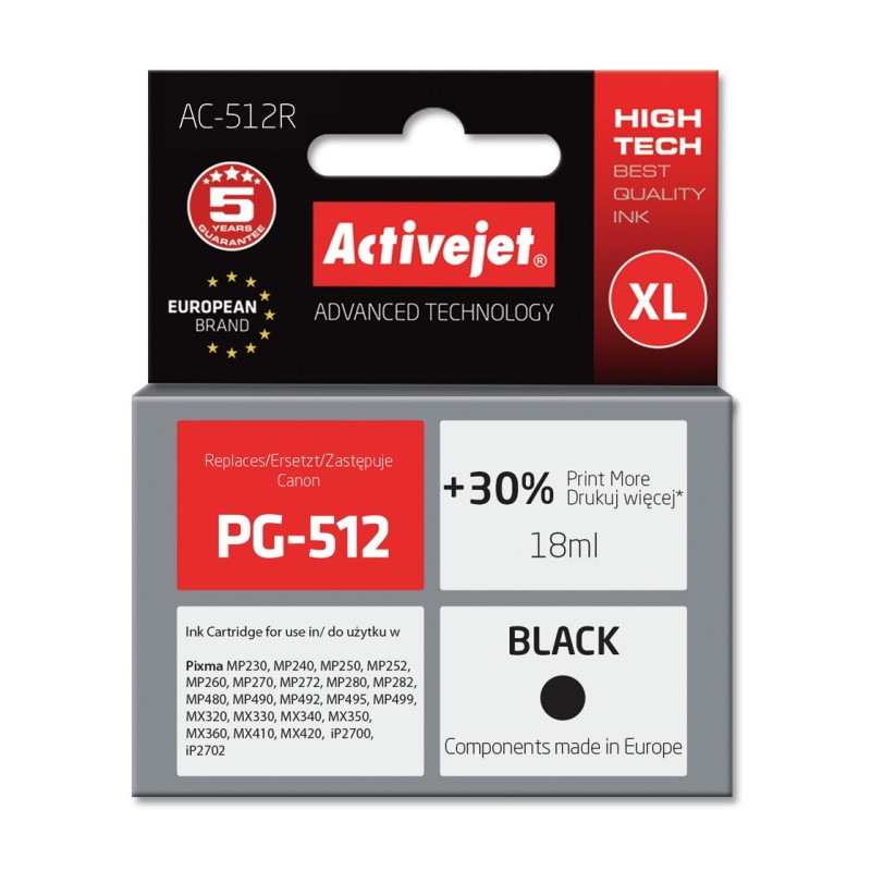 Activejet AC-512R cartuccia d'inchiostro 1 pz Compatibile Resa elevata (XL) Nero