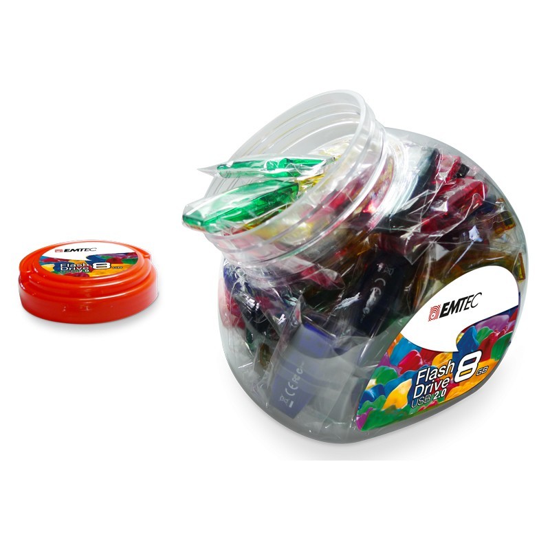 Emtec C410 Color Mix - Candy Jar 2.0 unità flash USB 8 GB USB tipo A Blu, Verde, Viola, Rosso, Giallo