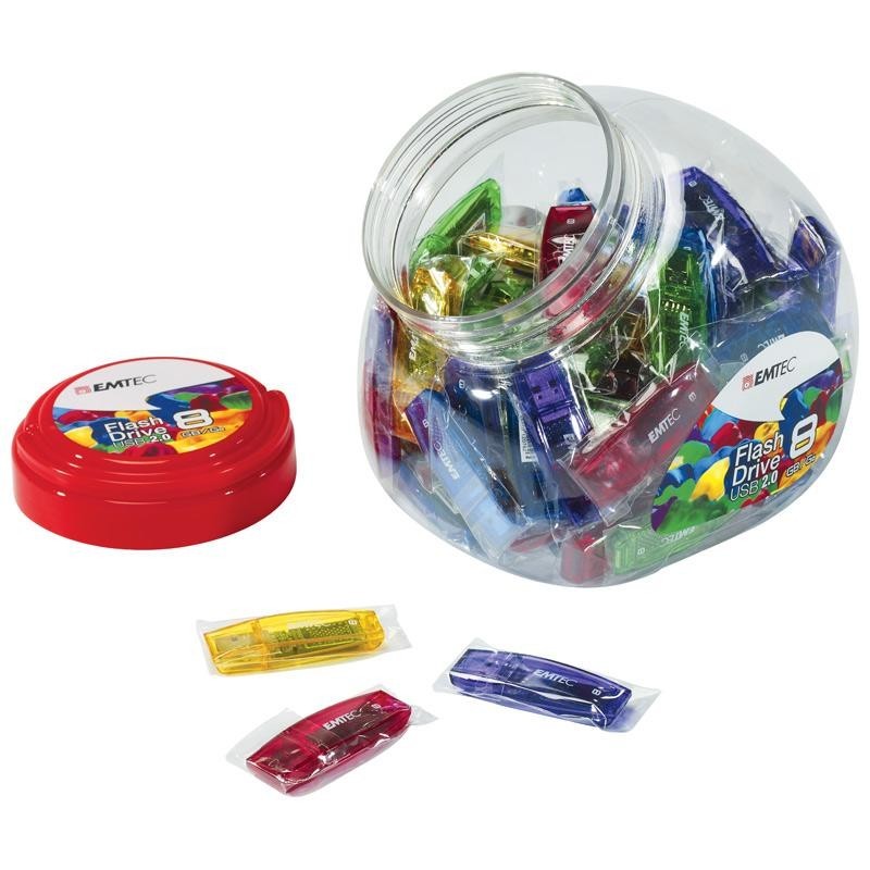 Emtec C410 Color Mix - Candy Jar 2.0 unità flash USB 8 GB USB tipo A Blu, Verde, Viola, Rosso, Giallo