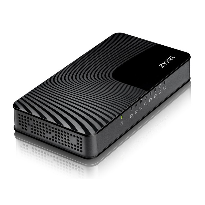 Zyxel GS-108S v2 Non gestito Gigabit Ethernet (10 100 1000) Nero