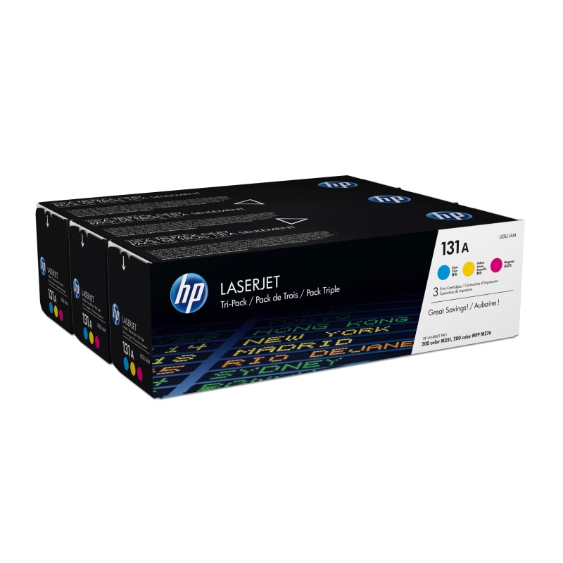 HP Confezione da 3 cartucce Toner originali ciano magenta giallo LaserJet 131A