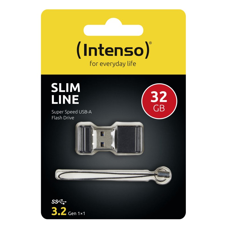 Intenso Slim Line unità flash USB 32 GB USB tipo A 3.2 Gen 1 (3.1 Gen 1) Nero