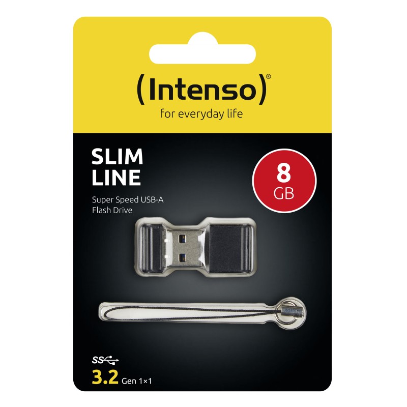 Intenso Slim Line unità flash USB 8 GB USB tipo A 3.2 Gen 1 (3.1 Gen 1) Nero