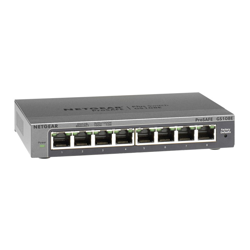 NETGEAR GS108E Gestito Gigabit Ethernet (10 100 1000) Nero