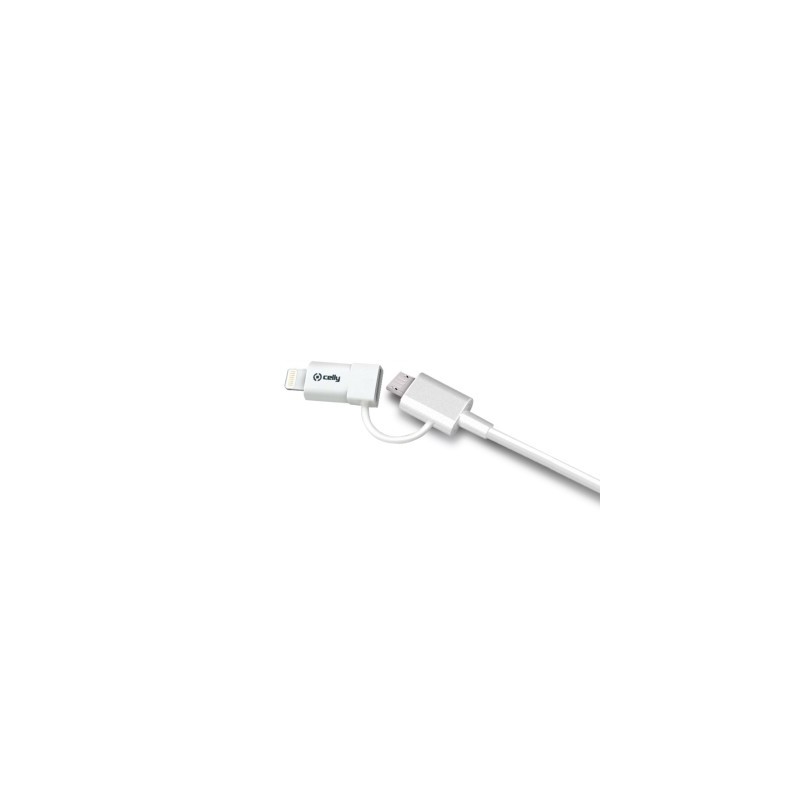 Celly USBML cavo USB 1 m USB A Micro-USB B Lightning Bianco