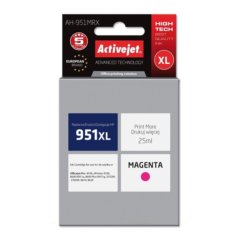 Activejet AH-951MRX cartuccia d'inchiostro 1 pz Compatibile Resa elevata (XL) Magenta