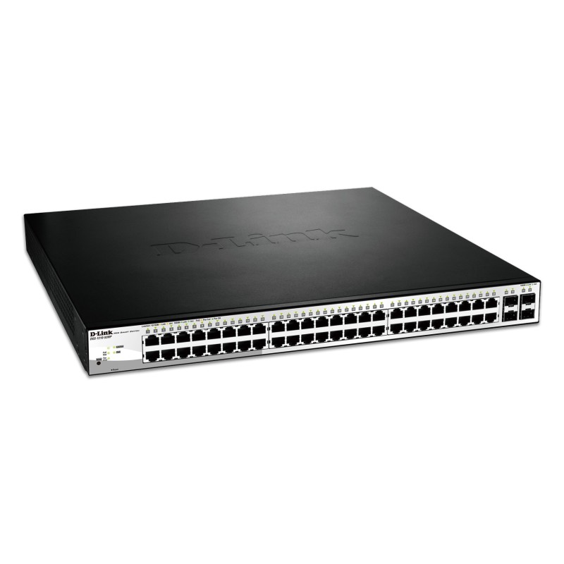 D-Link DGS-1210-52MP switch di rete Gestito L2 Gigabit Ethernet (10 100 1000) Supporto Power over Ethernet (PoE) 1U Nero