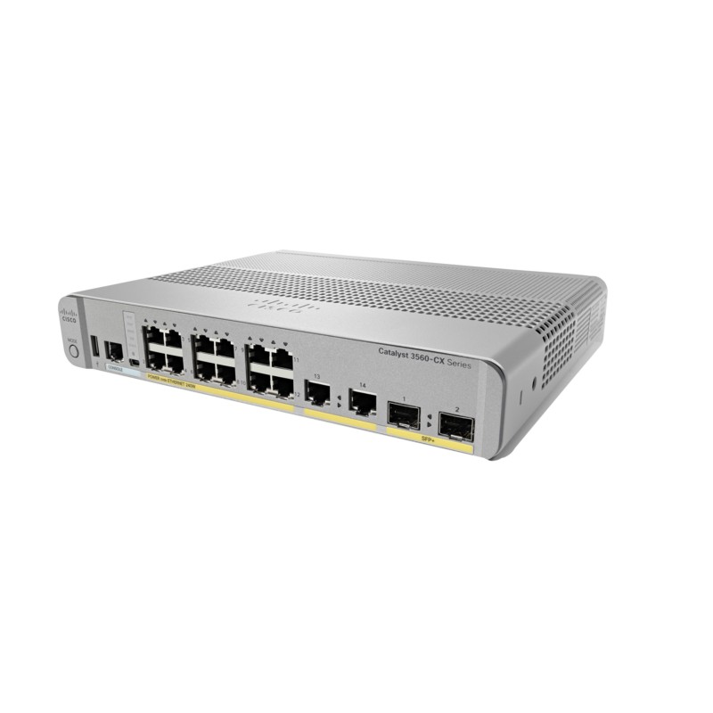 Cisco WS-C3560CX-12PD-S switch di rete Gestito Gigabit Ethernet (10 100 1000) Supporto Power over Ethernet (PoE) Bianco