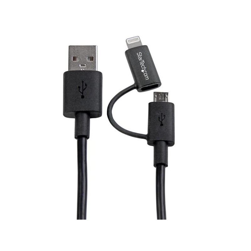 StarTech.com Cavo di ricarica 2 in 1 da 1m - Da USB a Lightning o Micro-USB per iPhone   iPad   iPod   Android - Certificato