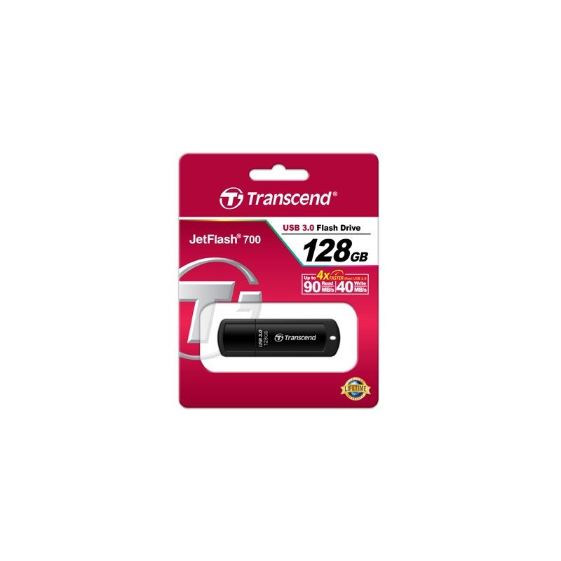 Transcend JetFlash 700 unità flash USB 128 GB USB tipo A 3.2 Gen 1 (3.1 Gen 1) Nero