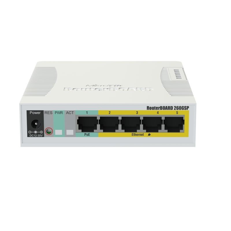 Mikrotik CSS106-1G-4P-1S switch di rete Gigabit Ethernet (10 100 1000) Supporto Power over Ethernet (PoE) Bianco