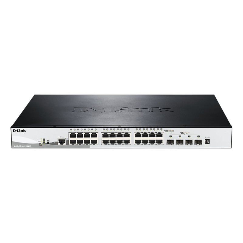 D-Link DGS-1510-28XMP switch di rete Gestito L2 L3 Gigabit Ethernet (10 100 1000) Supporto Power over Ethernet (PoE) Nero,