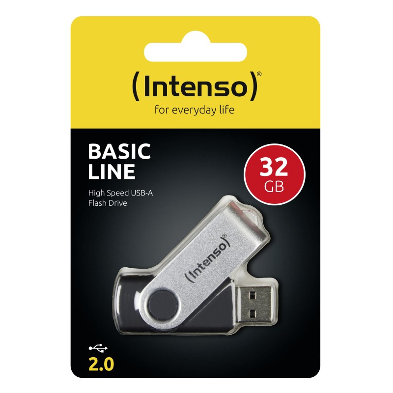 Intenso Basic Line unità flash USB 32 GB USB tipo A 2.0 Nero, Argento