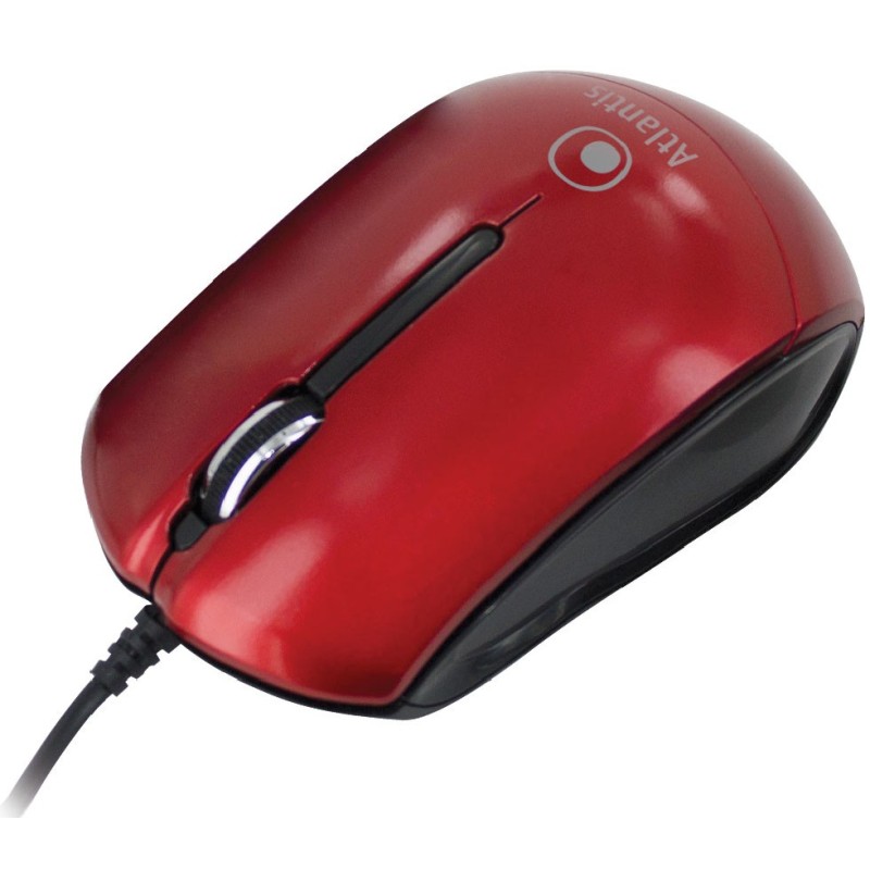 Atlantis Land P009-KM23-RD mouse Ambidestro USB tipo A Ottico 1000 DPI