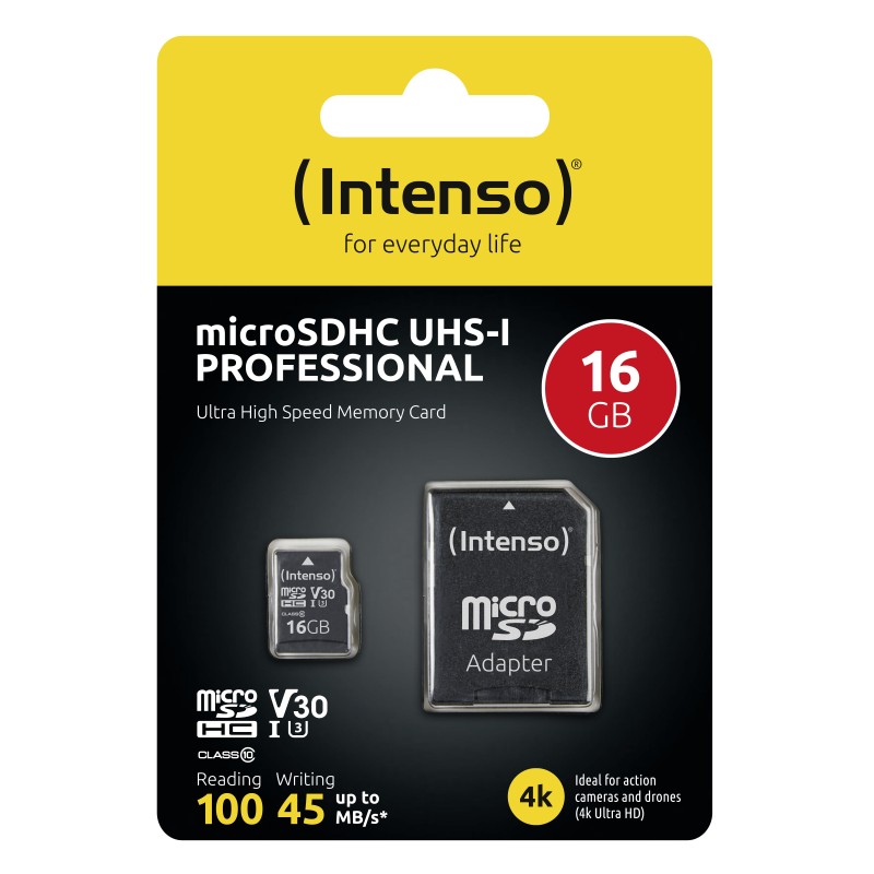 Intenso 3433470 memoria flash 16 GB MicroSDHC UHS-I Classe 10