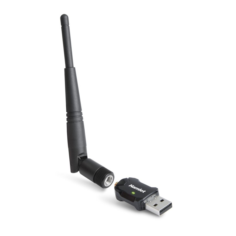 Hamlet Adattatore USB Wi-Fi 600Mbps Dual Band 5GHz + 2.4GHz standard 802.ac con antenna rimovibile
