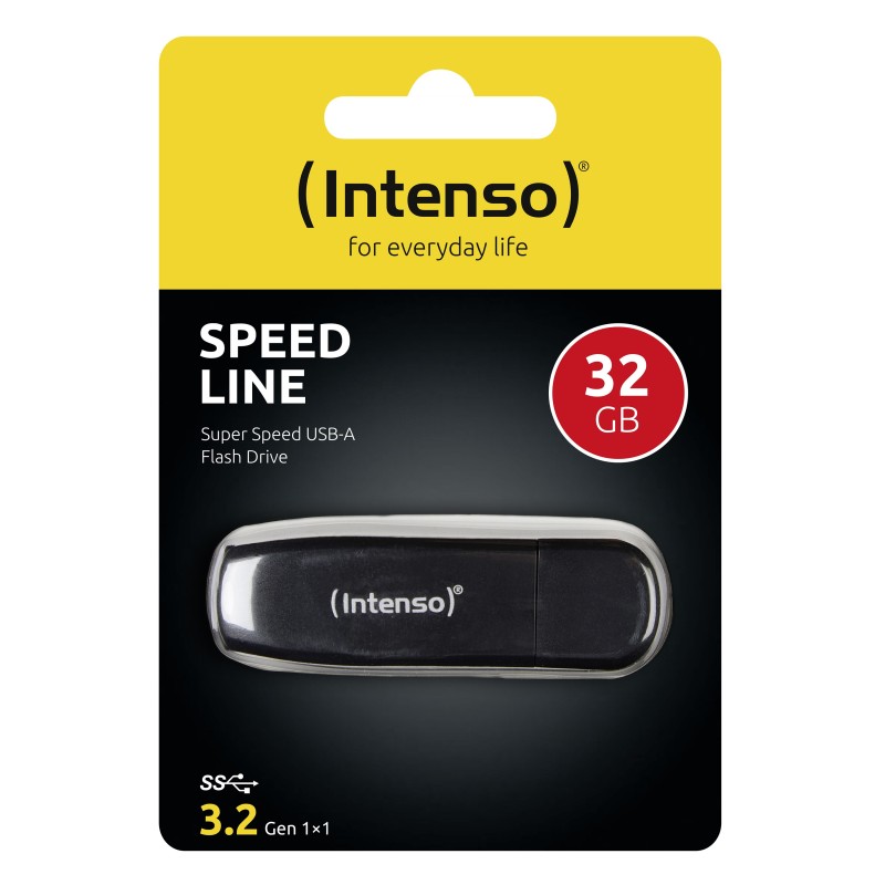 Intenso Speed Line unità flash USB 32 GB USB tipo A 3.2 Gen 1 (3.1 Gen 1) Nero