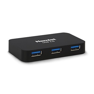 Hamlet Hub Usb 3.0 a 4 porte 5 Gbps con alimentatore