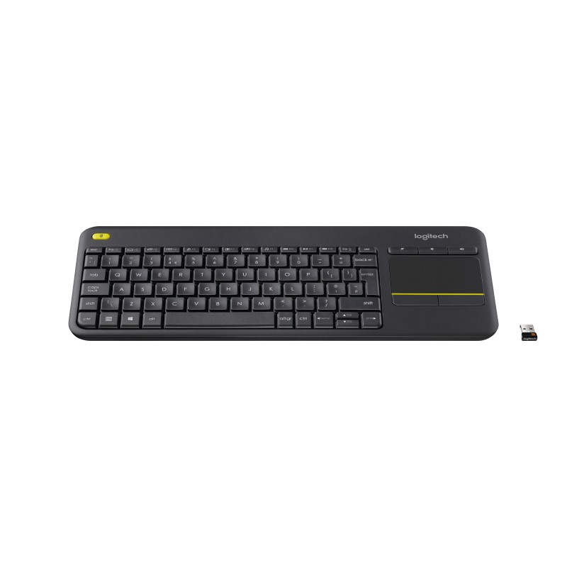 Logitech K400 Plus Tv tastiera RF Wireless AZERTY Francese Nero