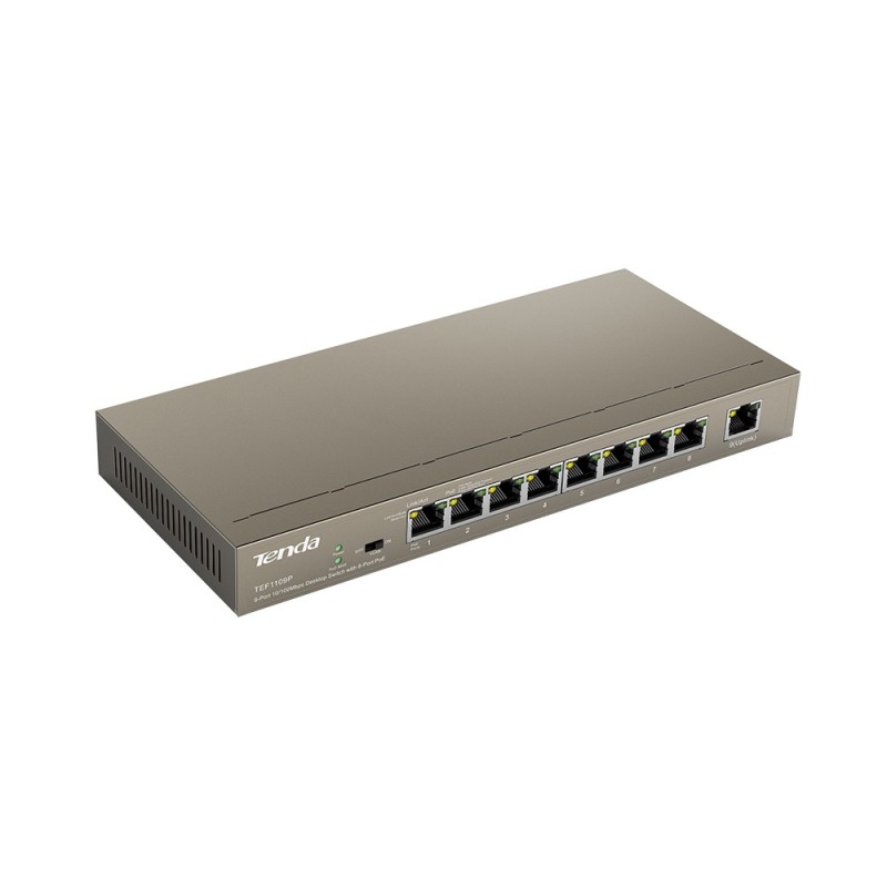 Tenda TEF1109P switch di rete Gestito Fast Ethernet (10 100) Supporto Power over Ethernet (PoE) Grigio