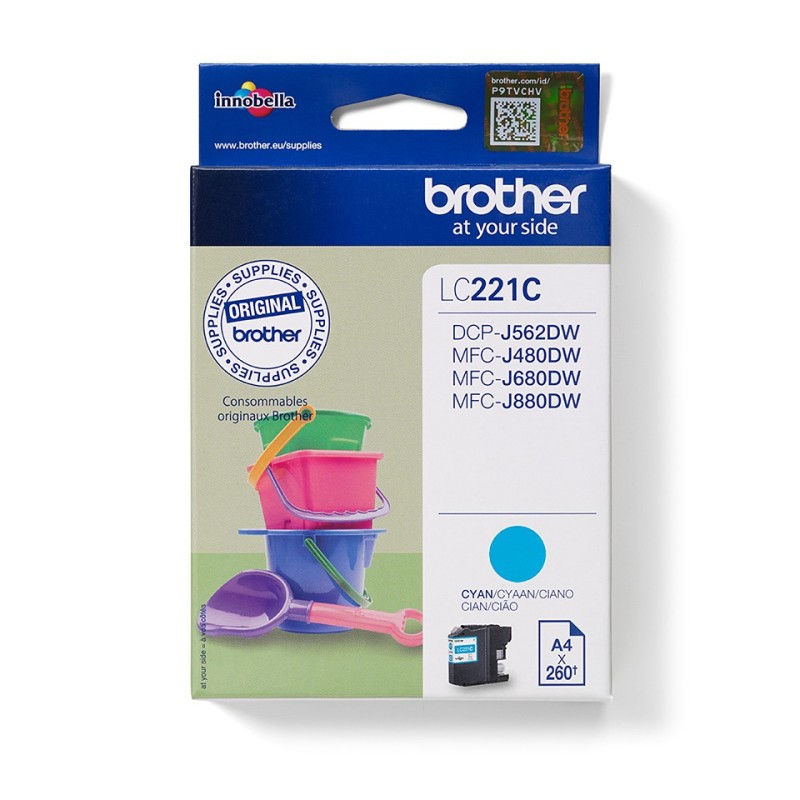 Brother LC221C cartuccia d'inchiostro 1 pz Originale Ciano