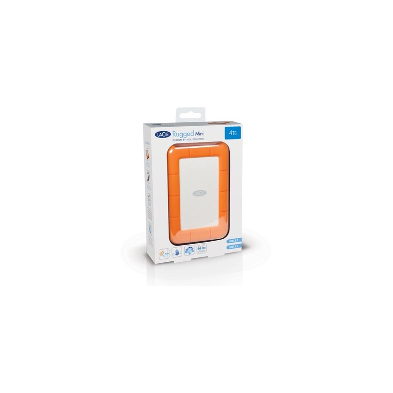 LaCie Rugged Mini disco rigido esterno 2 TB Arancione, Argento